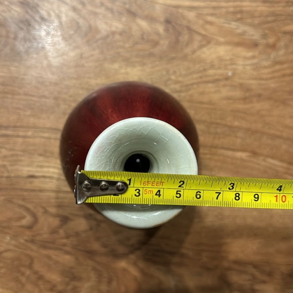 Global Views Red Late 19th Century Vase,oxblood glaze, high neck,widened at top. - Picture 7 of 7